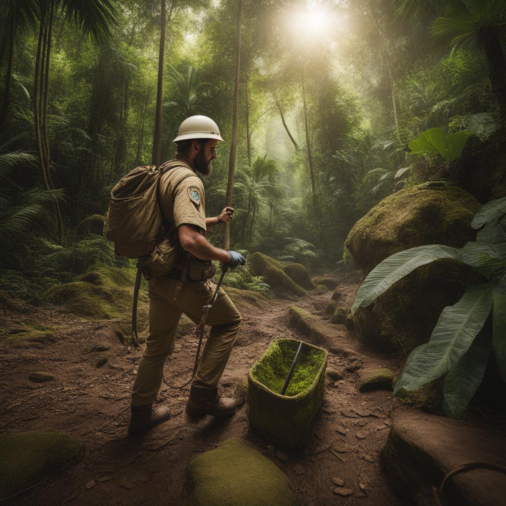 adventurous archaeologist uncovering a long-lost civilization deep in the jungle. 