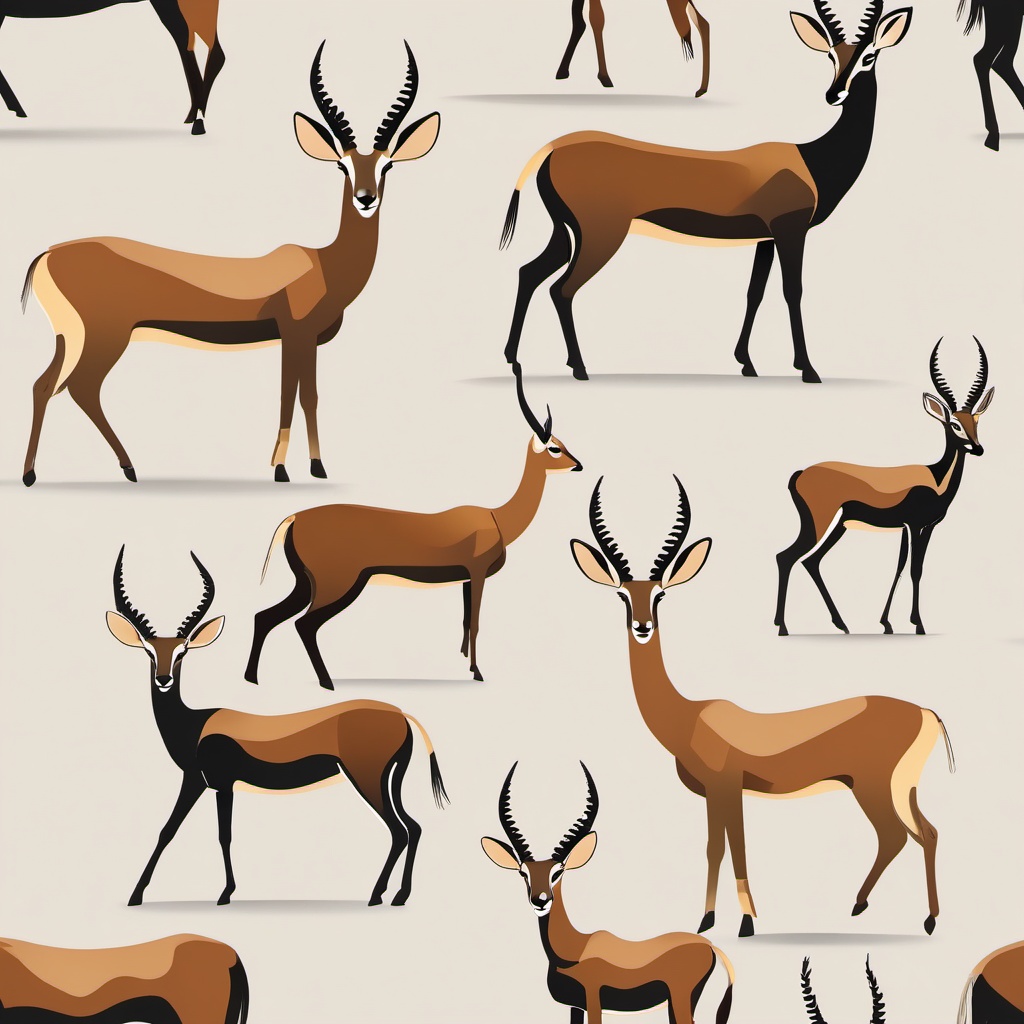 Gazelle clipart - Graceful antelope species found on the savannah, ,vector color clipart,minimal