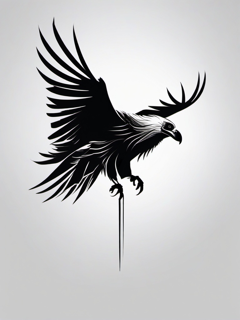 Vulture Tattoo - Unique vulture tattoo design  minimalist tattoo design, white background