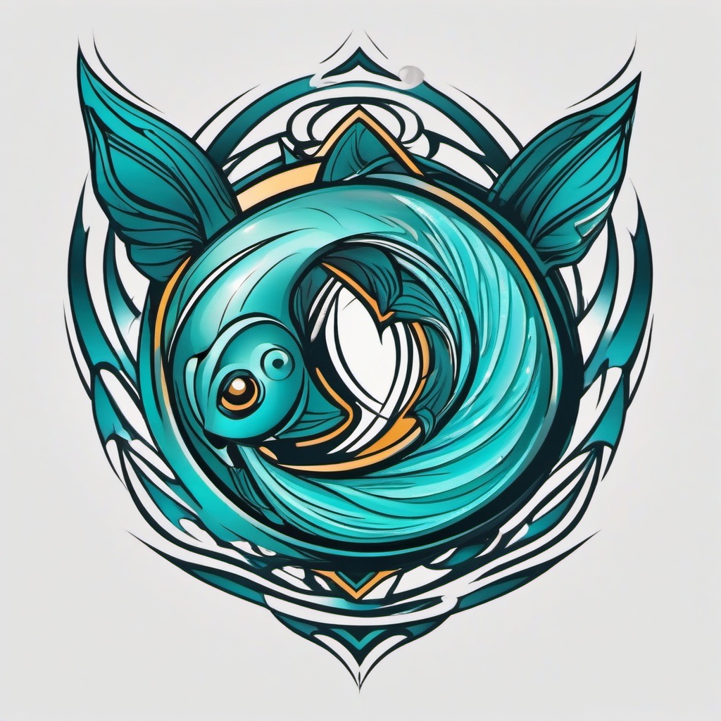 pisces symbol tattoo  simple vector color tattoo