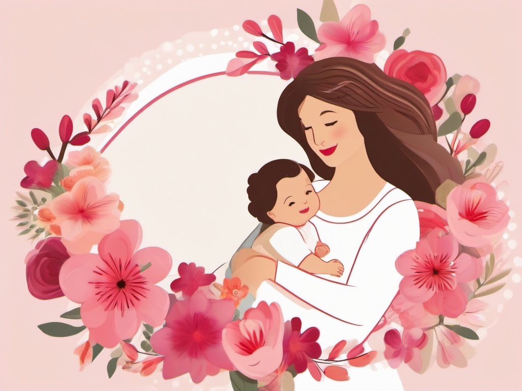 Mothers Day clipart - mother and child enjoying time together  