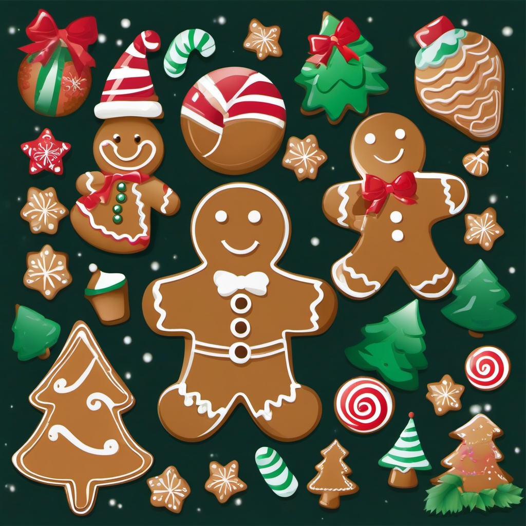 Gingerbread Man clipart - gingerbread man and a Christmas tree  