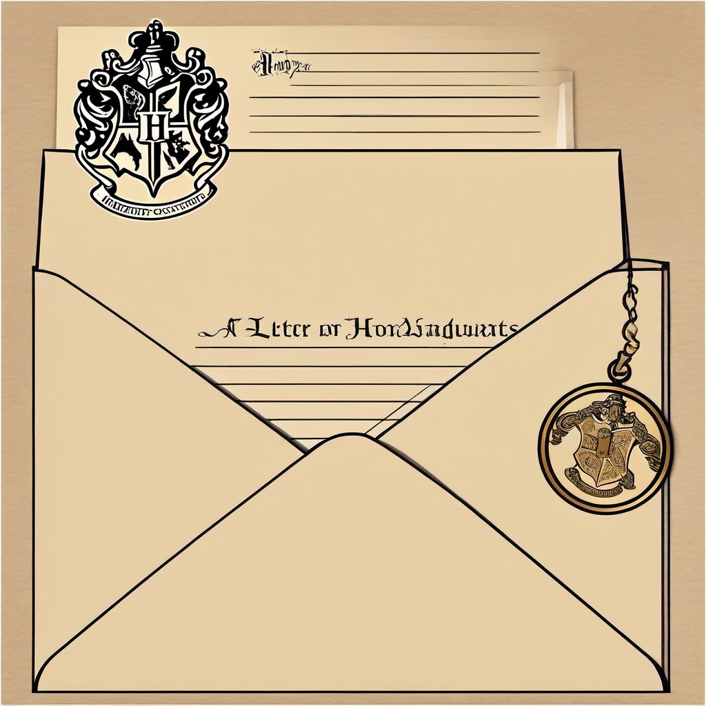 Harry Potter clipart - a letter from Hogwarts with a seal  color,minimalist,vector clipart