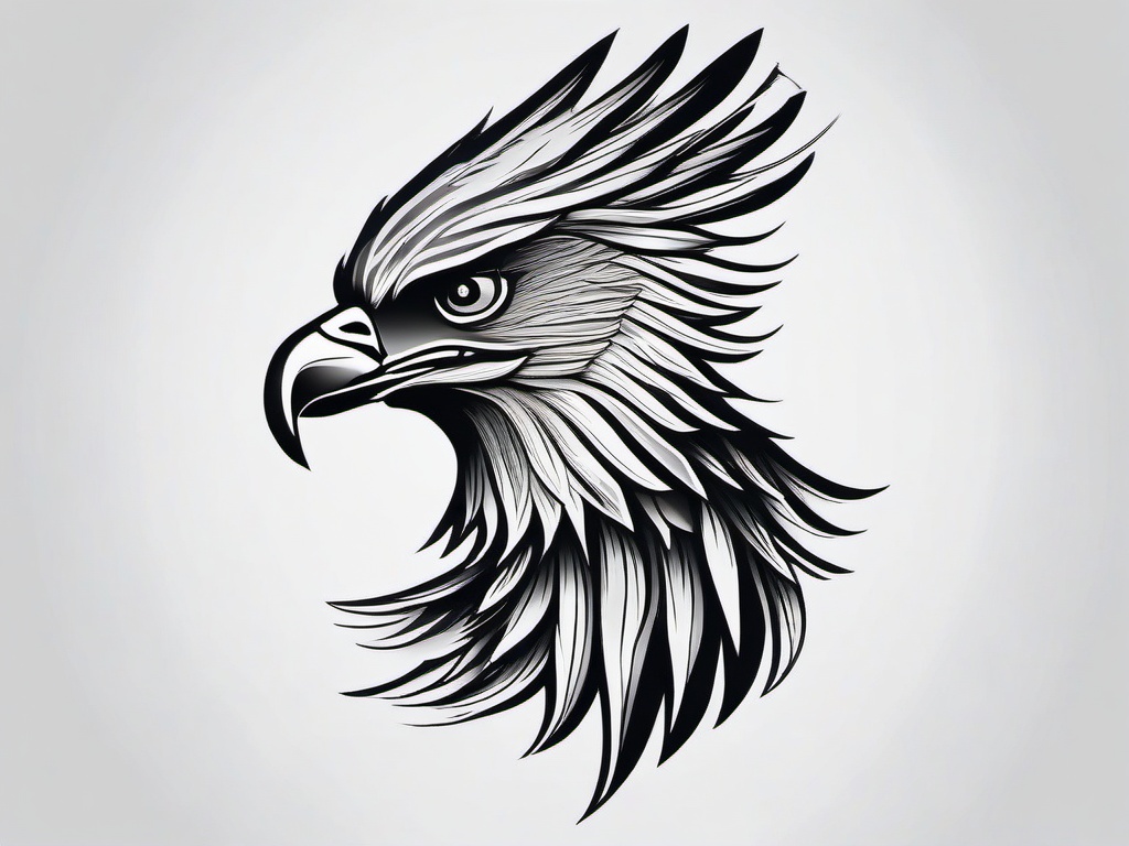 Tattoo Eagle - Large eagle tattoo  minimal tattoo design, white background