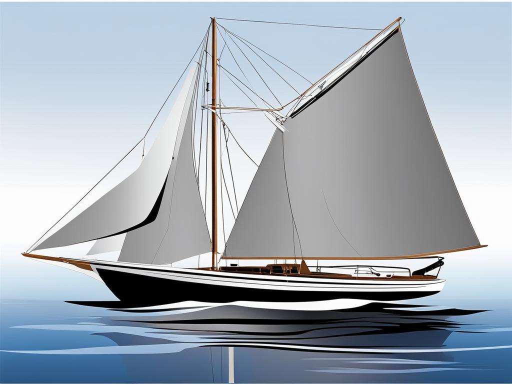 sailboat clipart - a graceful, sailing boat on water. 