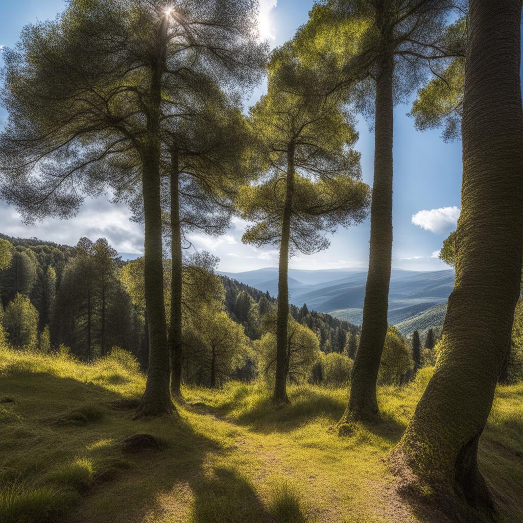 untouched sila forests - sketch the untouched forests of the sila plateau in calabria, featuring ancient trees and pristine nature. 