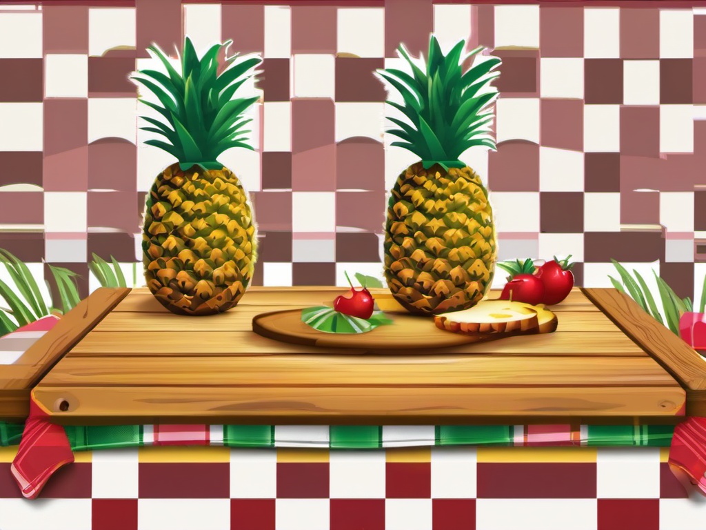 Pineapple clipart - pineapple on a picnic table  clipart