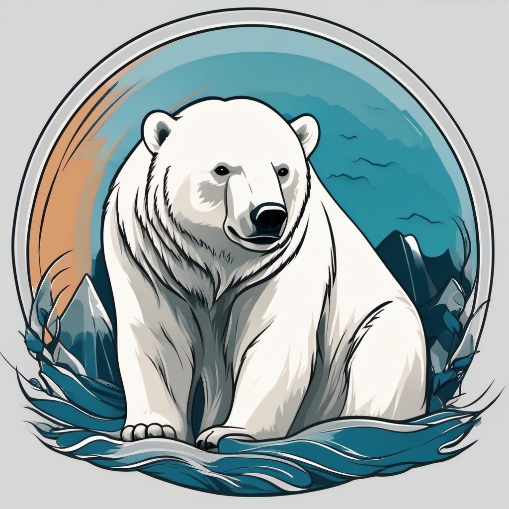 simple polar bear tattoo  simple vector color tattoo