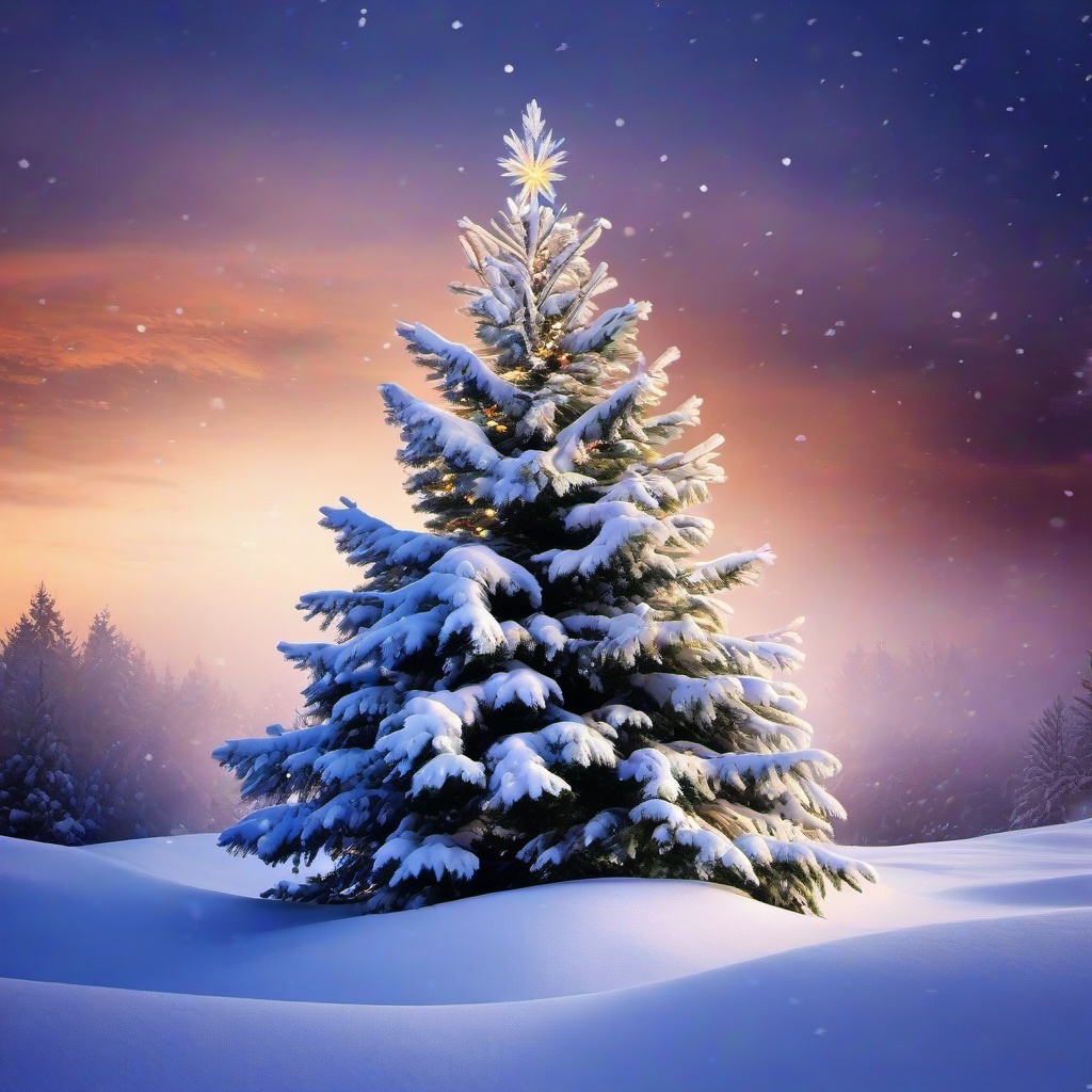 Winter background wallpaper - christmas tree in snow wallpaper  