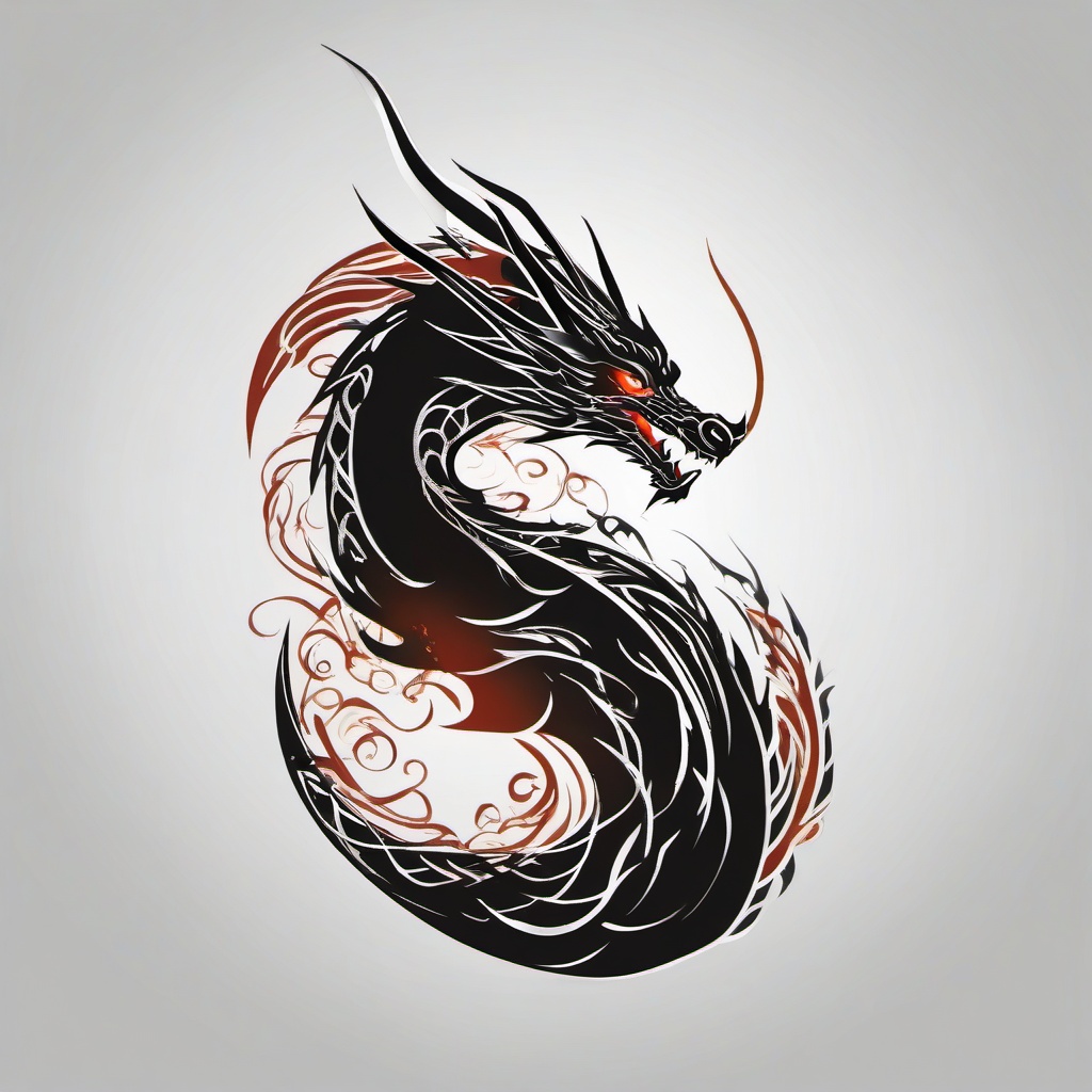 Smaug Dragon Tattoo - Tattoos inspired by Smaug, the dragon from J.R.R. Tolkien's The Hobbit.  simple color tattoo,minimalist,white background