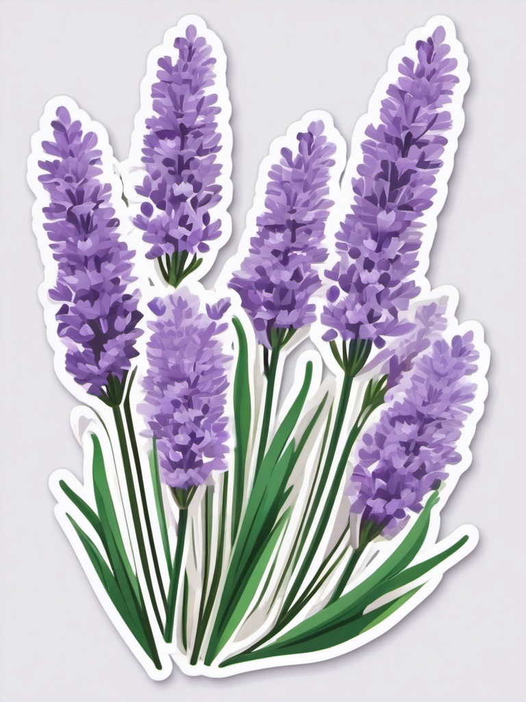 Lavender Sticker - Delight your senses with the calming and floral aroma of lavender, perfect for both culinary and decorative use, , sticker vector art, minimalist design