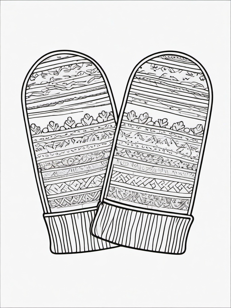 Winter Mittens Coloring Pages - Cozy Mittens for Cold Days  minimal black outline printable sheet, coloring page