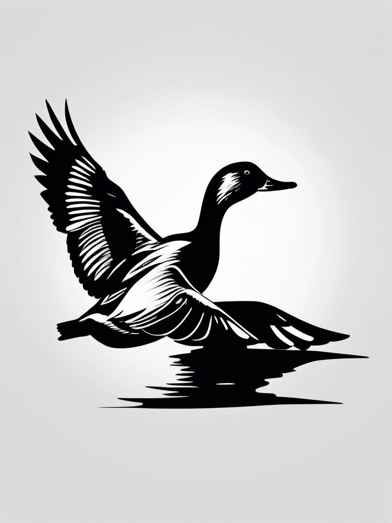 small duck hunting tattoos  simple color tattoo,minimal,white background