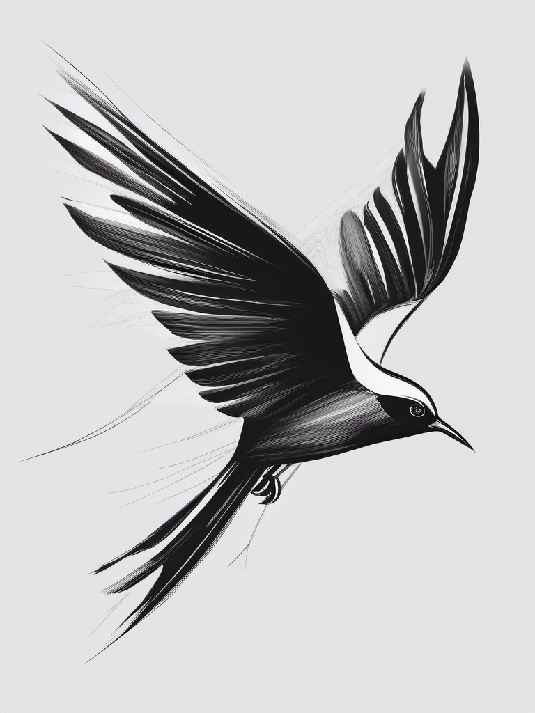 sketch of a flying bird  minimal rough sketch scribbles,doodles,black and white