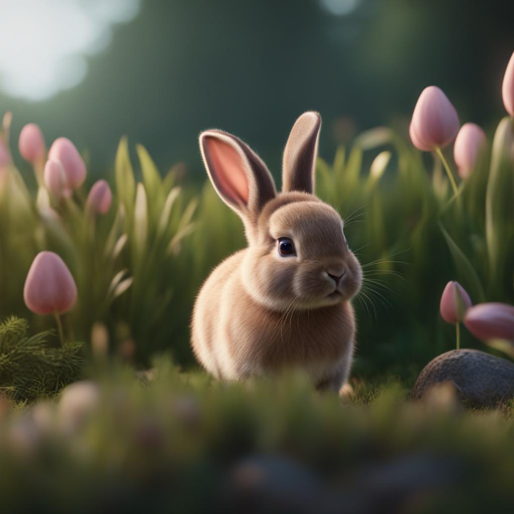 cute baby rabbit 8k realistic cinematic 