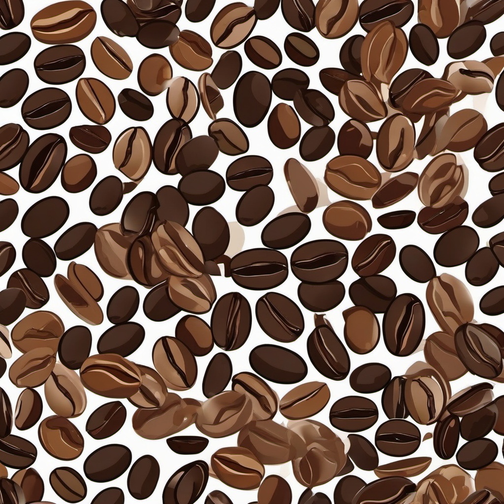 Coffee Beans Sticker - Scattered coffee beans illustration, ,vector color sticker art,minimal