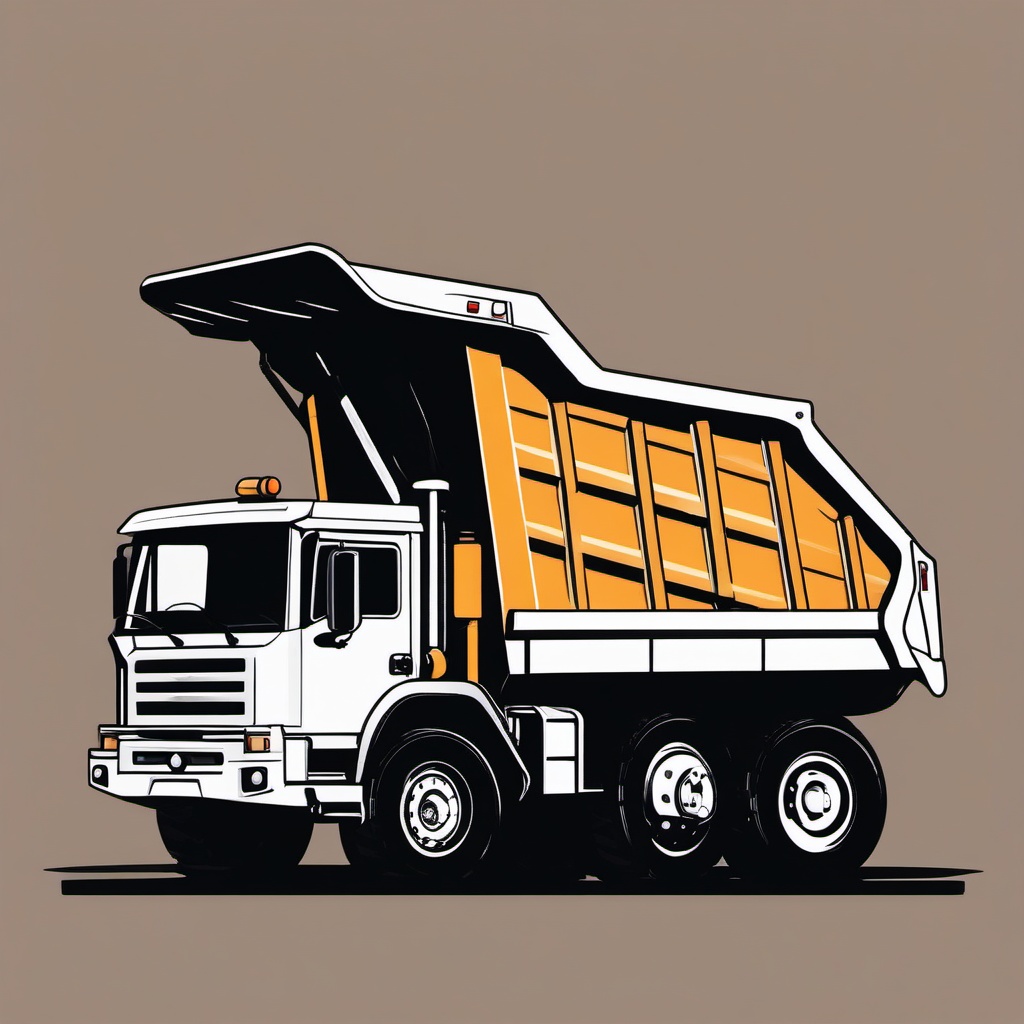 Dump Truck Clipart - A heavy-duty dump truck for construction.  color vector clipart, minimal style