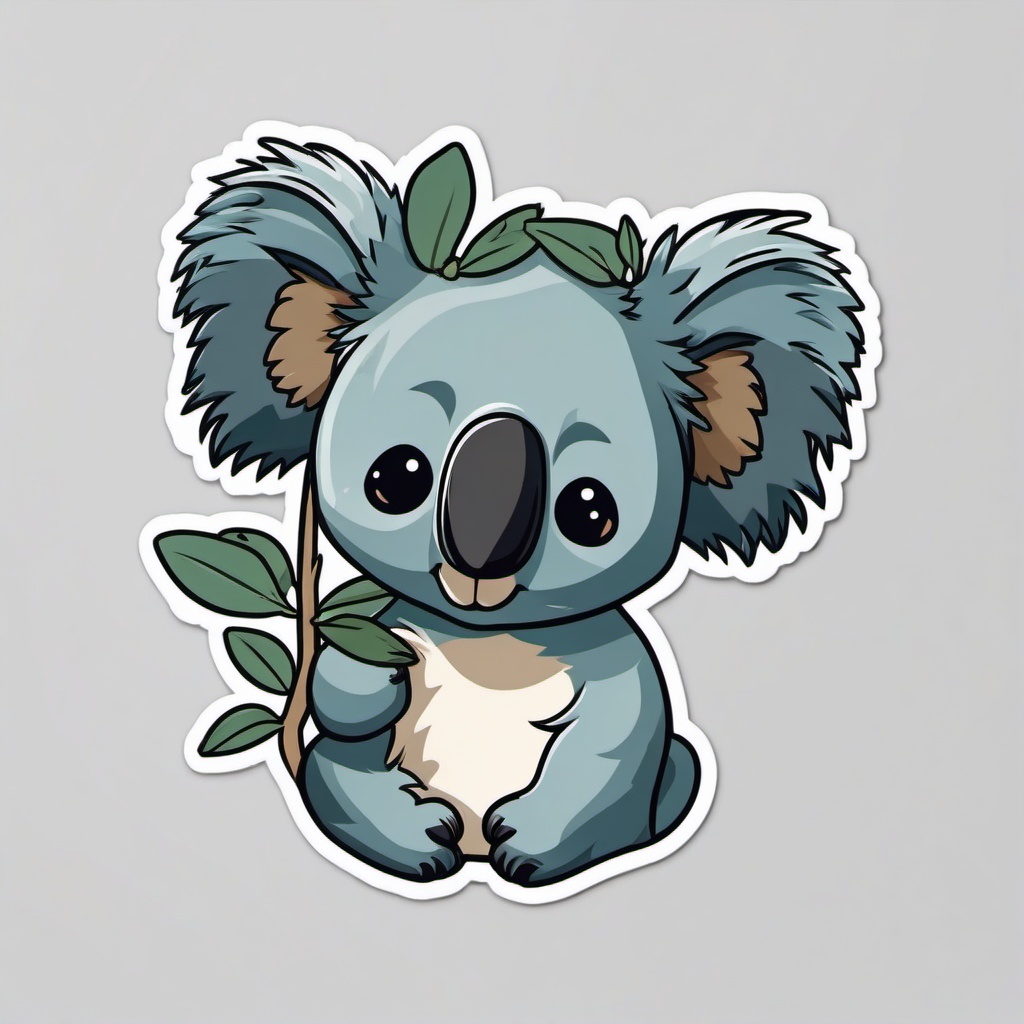 Karaoke Koala sticker- Eucalyptus Crooner, , sticker vector art, minimalist design