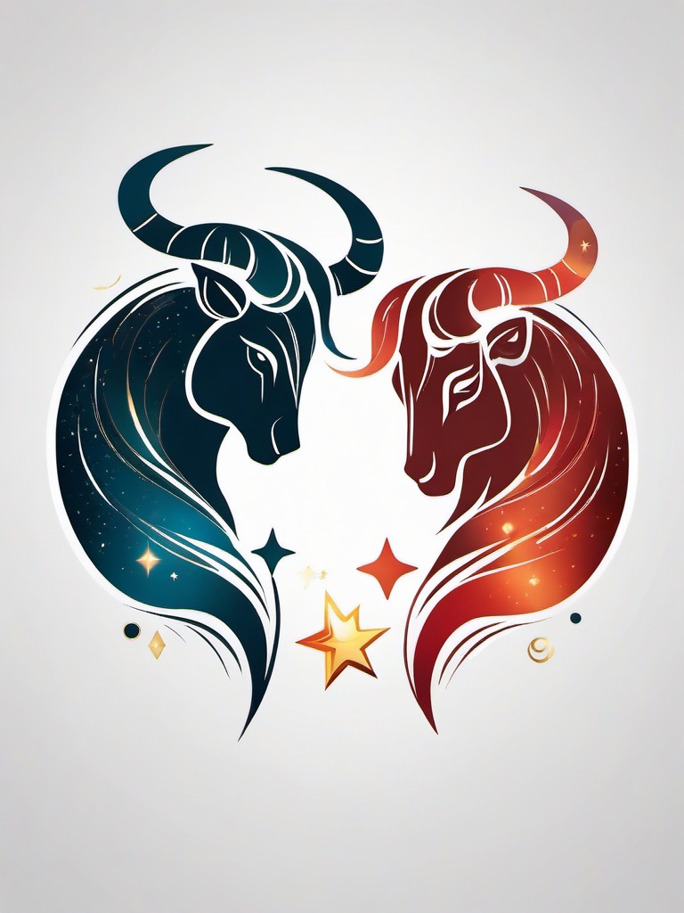 aries and taurus constellation tattoo  simple vector color tattoo