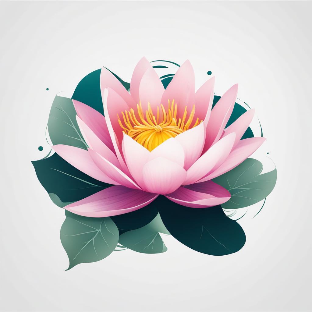 water lily tattoo minimalist color design 