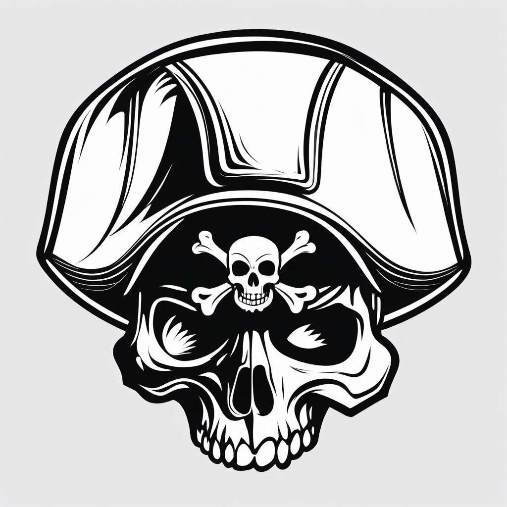 Pirate hat with a skull and crossbones clipart.  vector style illustration, white background