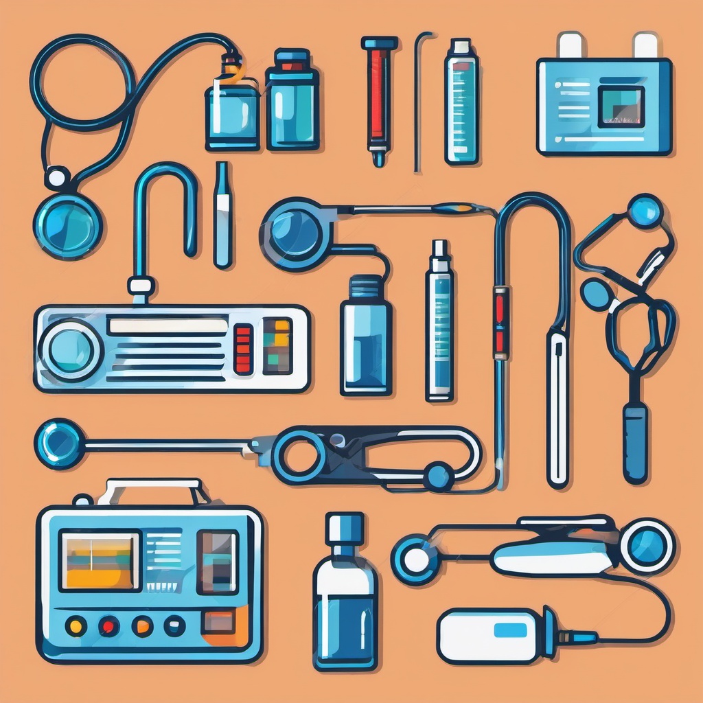 Medical Technology Devices and Equipment clipart - Medical technology devices, ,vector color clipart,minimal