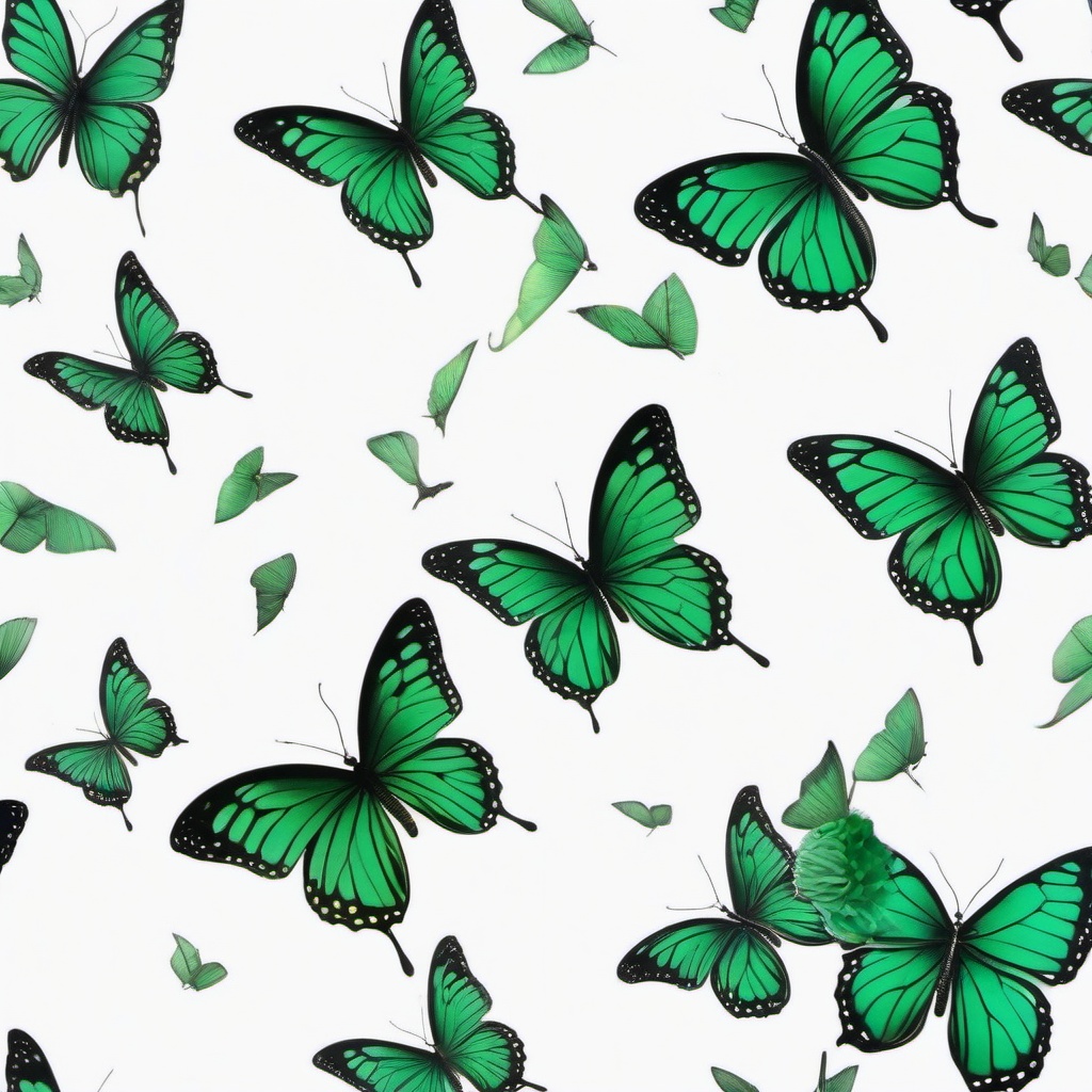 green butterfly tattoo  simple color tattoo, minimal, white background