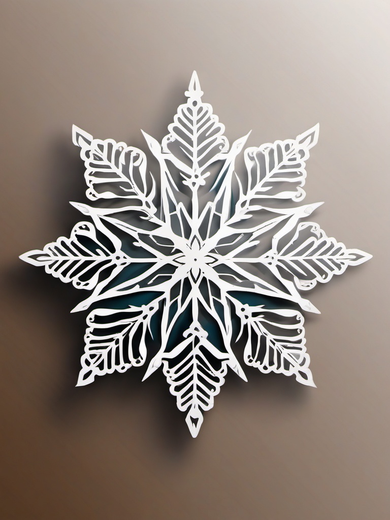 Star-shaped snowflake sticker- Intricate and delicate, , sticker vector art, minimalist design