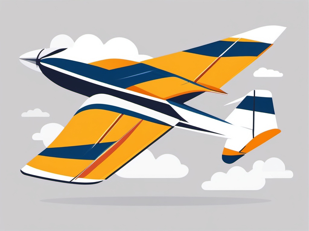 Glider Clipart - A glider plane for soaring through the air.  color vector clipart, minimal style