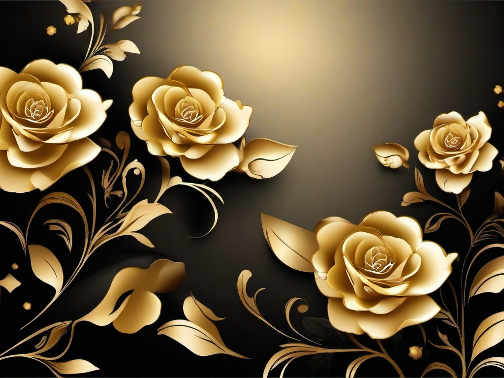 Flower Background Wallpaper - black and gold rose wallpaper  