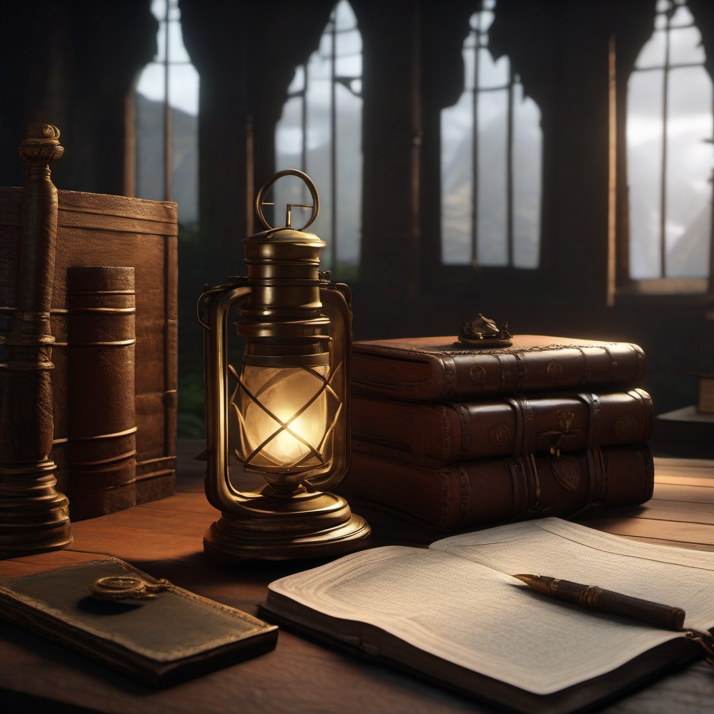 In a forgotten attic, a weathered journal reveals the forgotten tales of a past adventurer.  8k, hyper realistic, cinematic