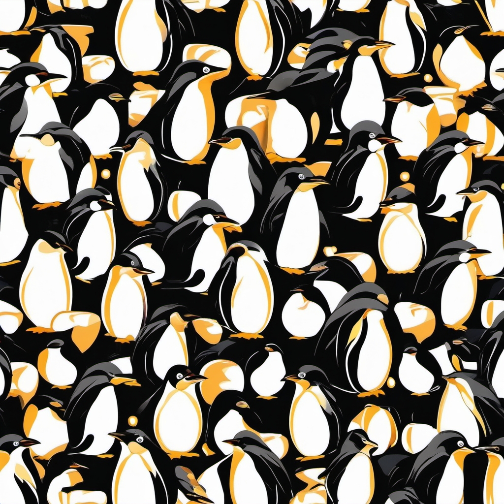 Penguin art - Immerse yourself in charming penguin artwork capturing the essence of these adorable birds.  color vector clipart