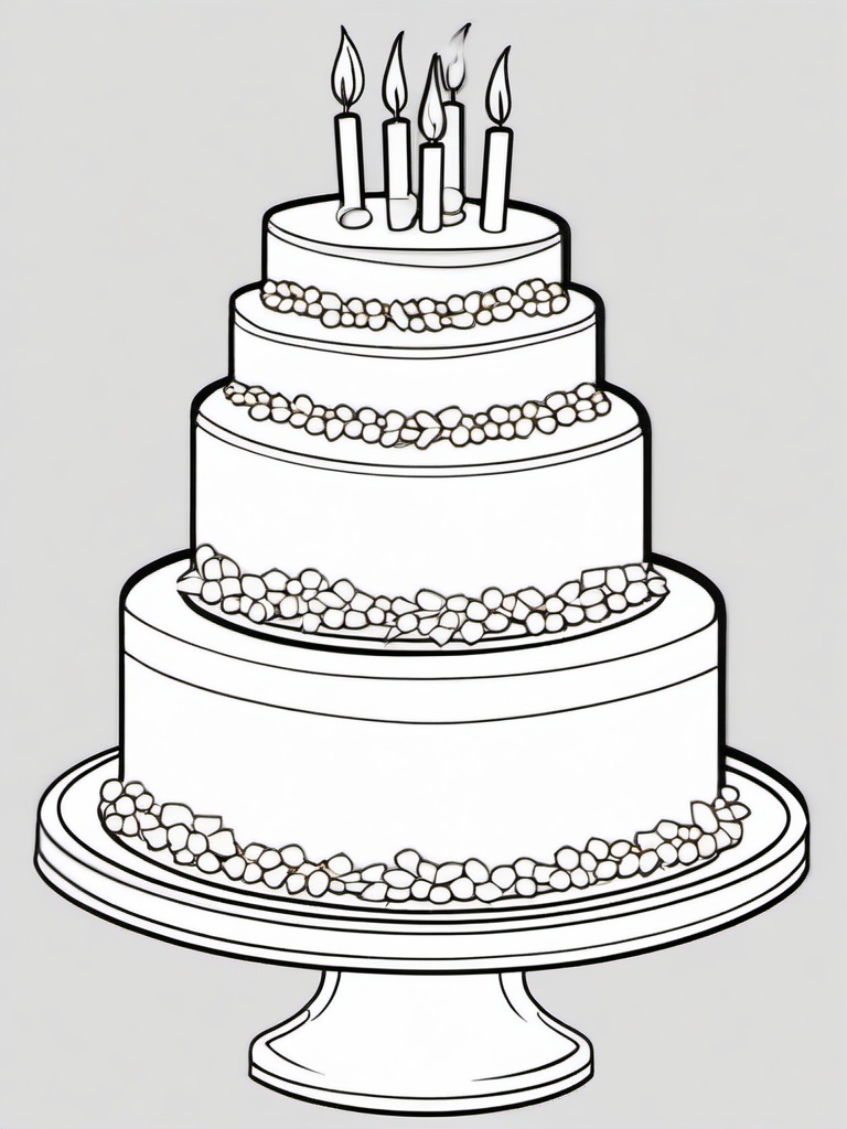 Cake Coloring Pages - Chocolate cake topped with gold dust  simple coloring pages