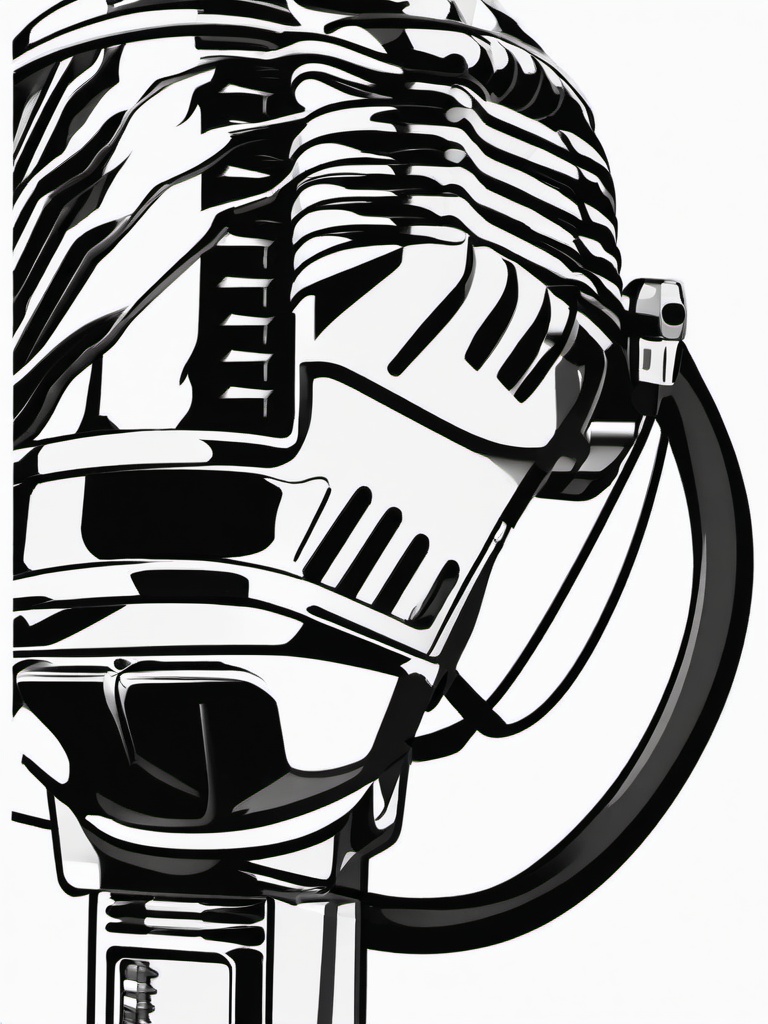 Microphone clipart - close-up of a microphone with a cable  