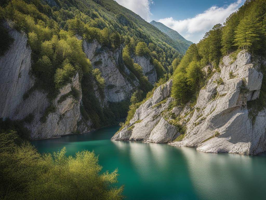 hidden in the apuan alps - sketch the hidden treasures nestled within the apuan alps, showcasing marble quarries, dramatic cliffs, and lush forests. 