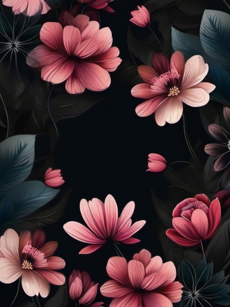 Dark Wallpaper With Flowers  ,mobile iphone background wallpaper