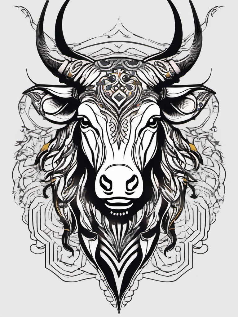 taurus tattoo simple  simple vector color tattoo