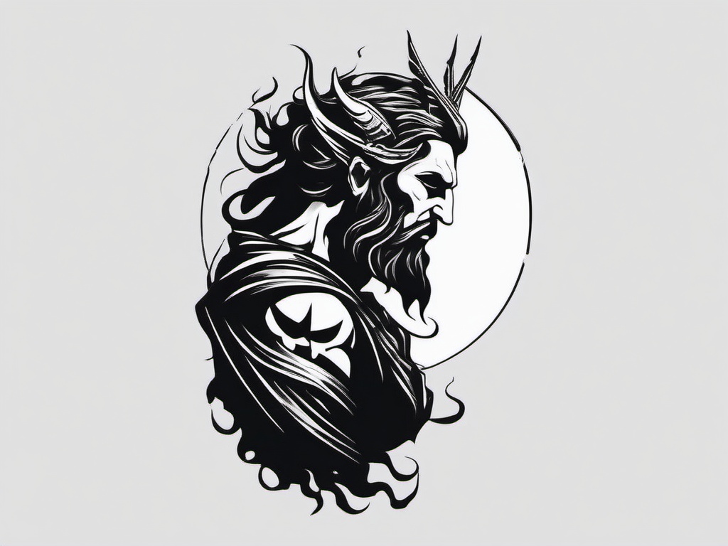 hades god tattoo  simple tattoo,minimalist,white background