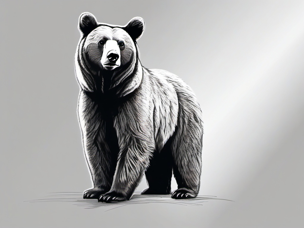 drawing of a Philippine brown bear  minimal rough sketch scribbles,doodles,black and white