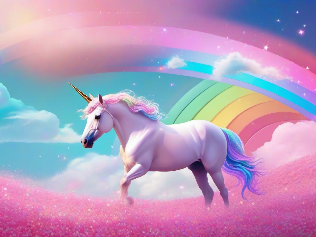 Unicorn Aesthetic Rainbow Background  