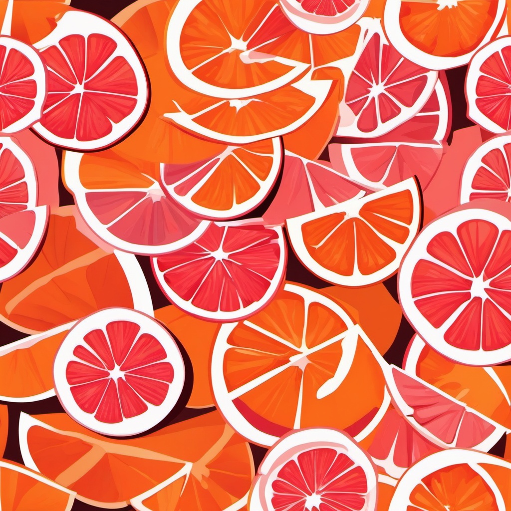 Grapefruit Slices Clipart - Slices of tangy grapefruit.  color vector clipart, minimal style