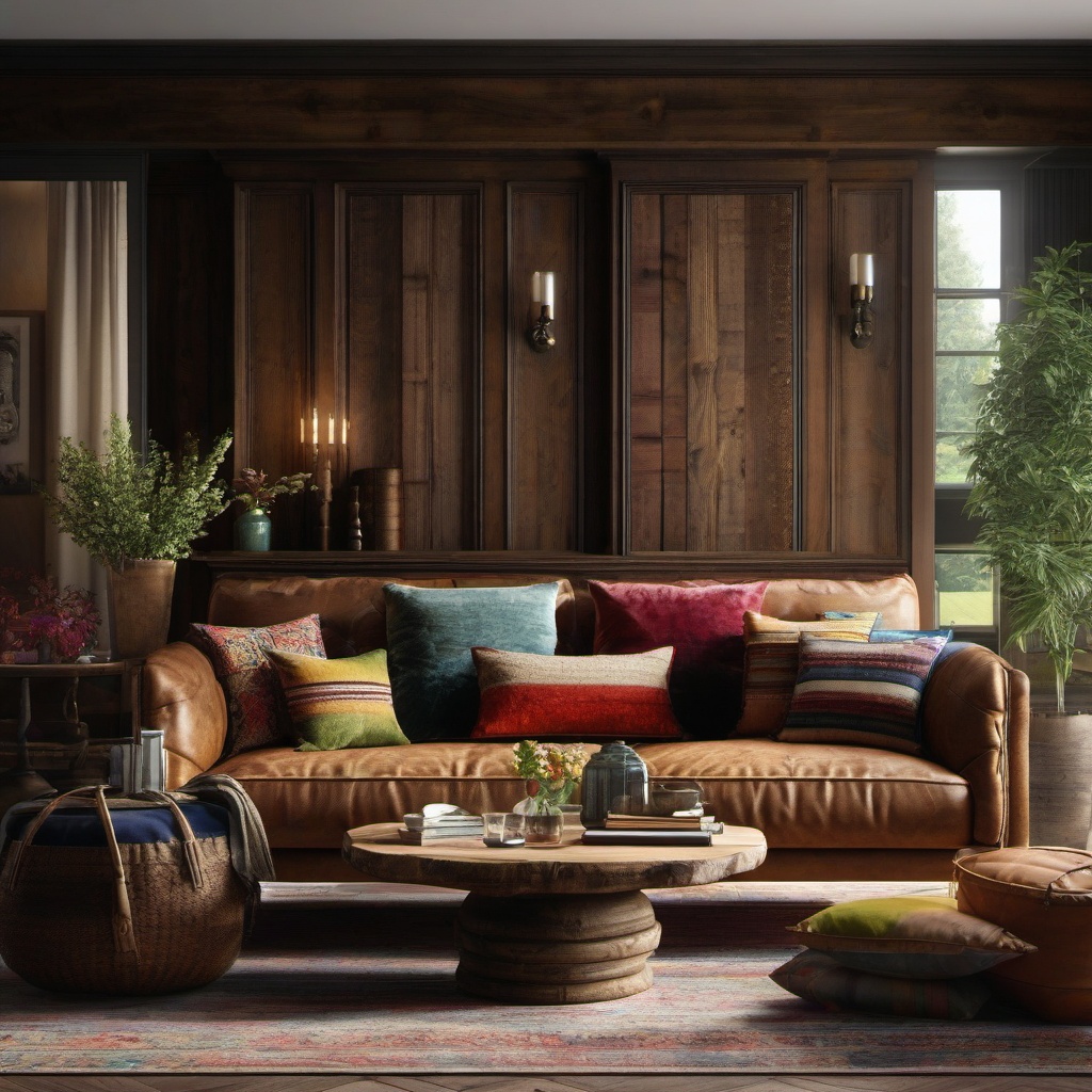 Classic Rustic Comfort - Transform your space into a classic rustic living room with wood accents. , living room decor ideas, multicoloured, photo realistic, hyper detail, high resolution,