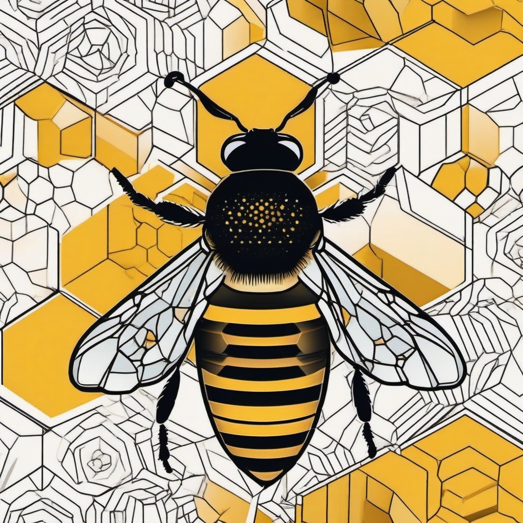 honeycomb geometric bee tattoo  vector tattoo design