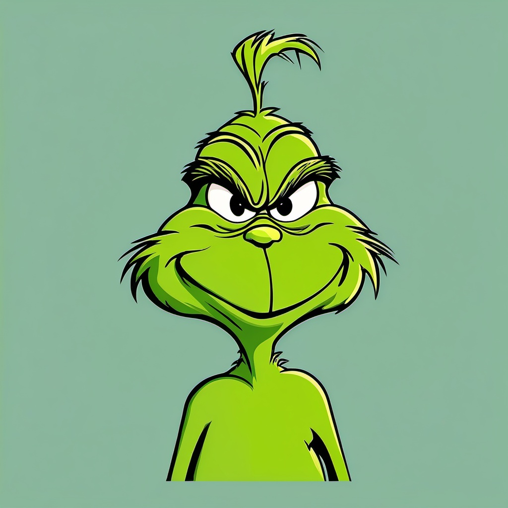 Clip art The Grinch, The infamous character from Dr. Seuss's How the Grinch Stole Christmas.  simple, 2d flat