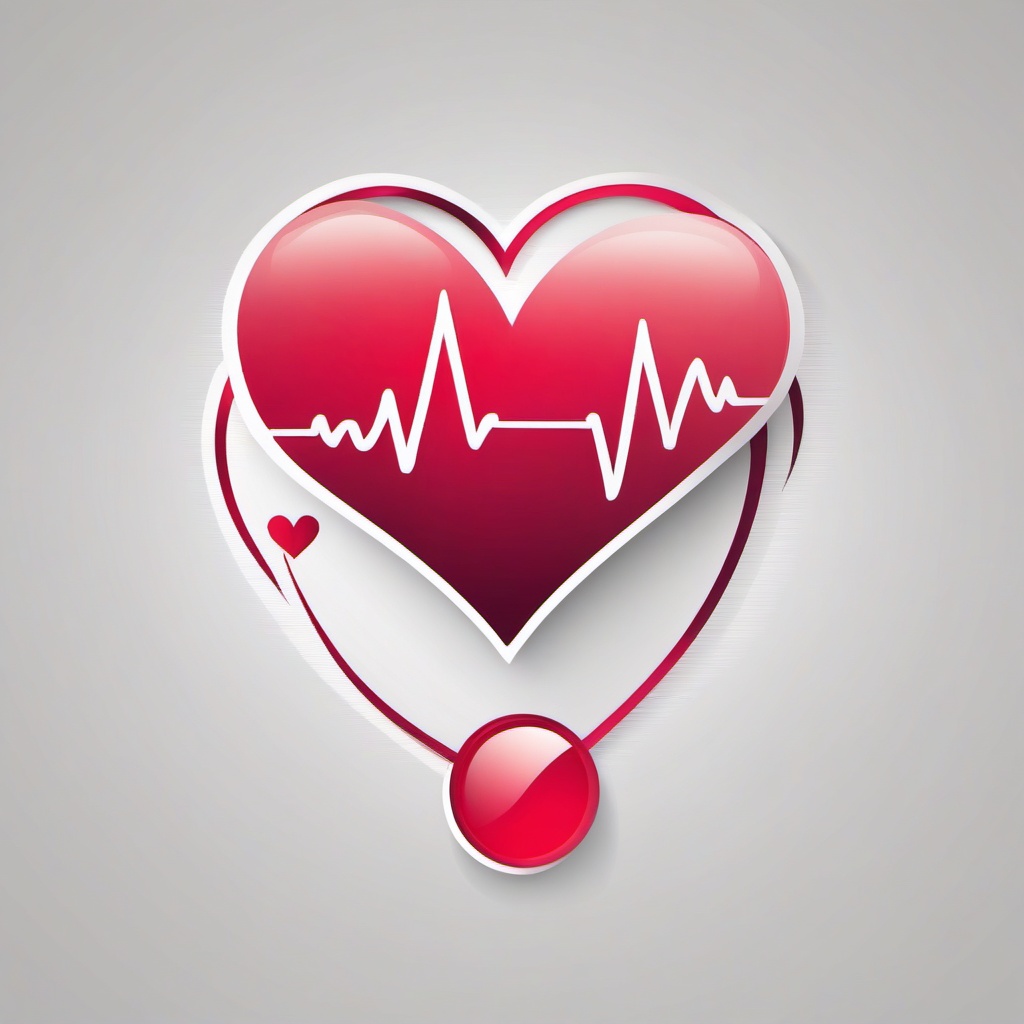 Heartbeat Clipart - Heartbeat symbol for health and wellness,  color vector clipart, minimal style