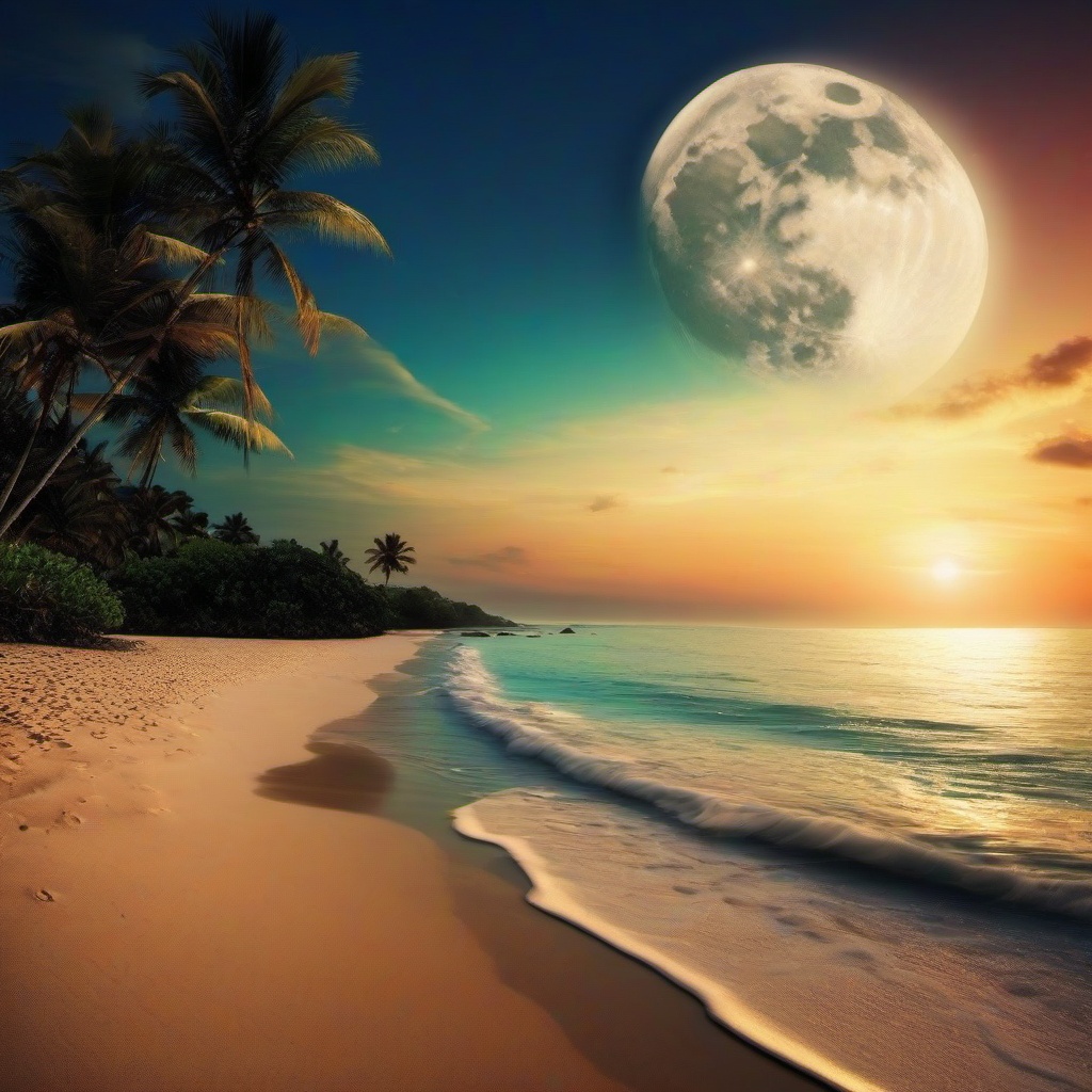 Beach Background Wallpaper - moon beach wallpaper  