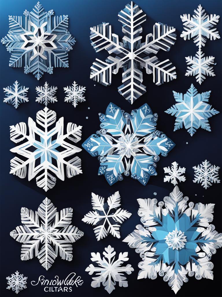 snowflake clipart - featuring intricate and unique patterns. 