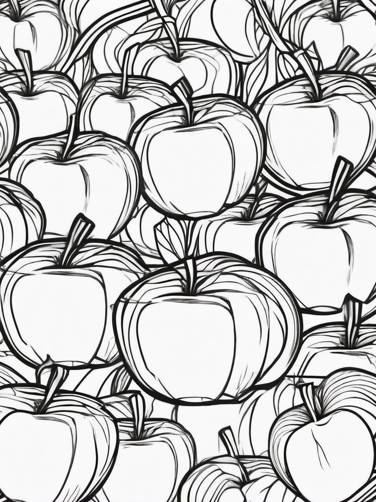 Crisp Apples Coloring Pages - Freshly Picked Apples Ready to Enjoy  minimal black outline printable sheet, coloring page