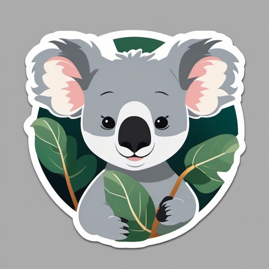 Karaoke Koala sticker- Eucalyptus Crooner, , sticker vector art, minimalist design