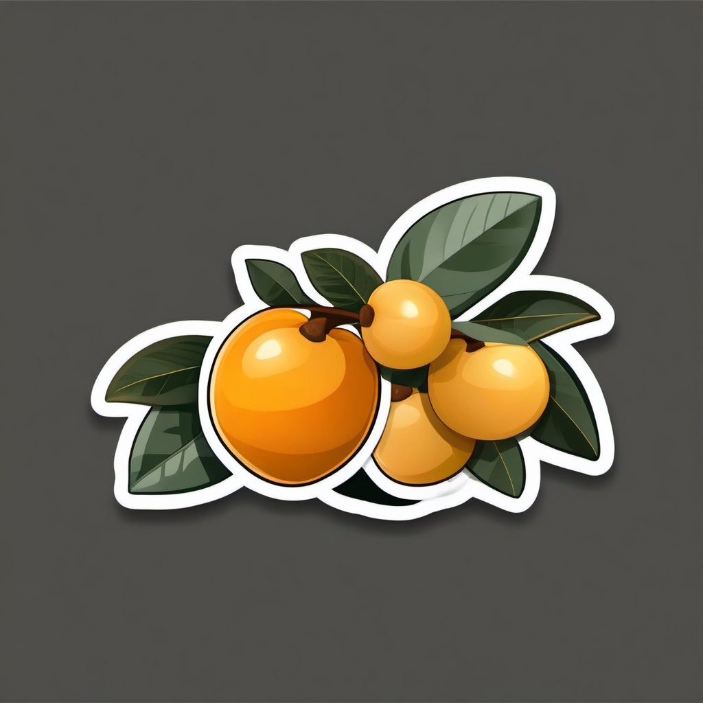 Loquat Sticker - Unique and tropical, a loquat-shaped treat to savor, , sticker vector art, minimalist design